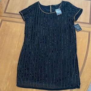 NWT Boston Proper Black Size 16 Sequin Shift Dress